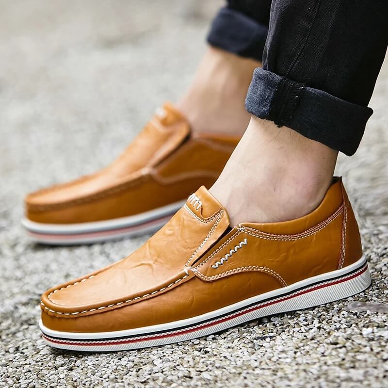 Italian Slip-on - Leather Moccasin Brown