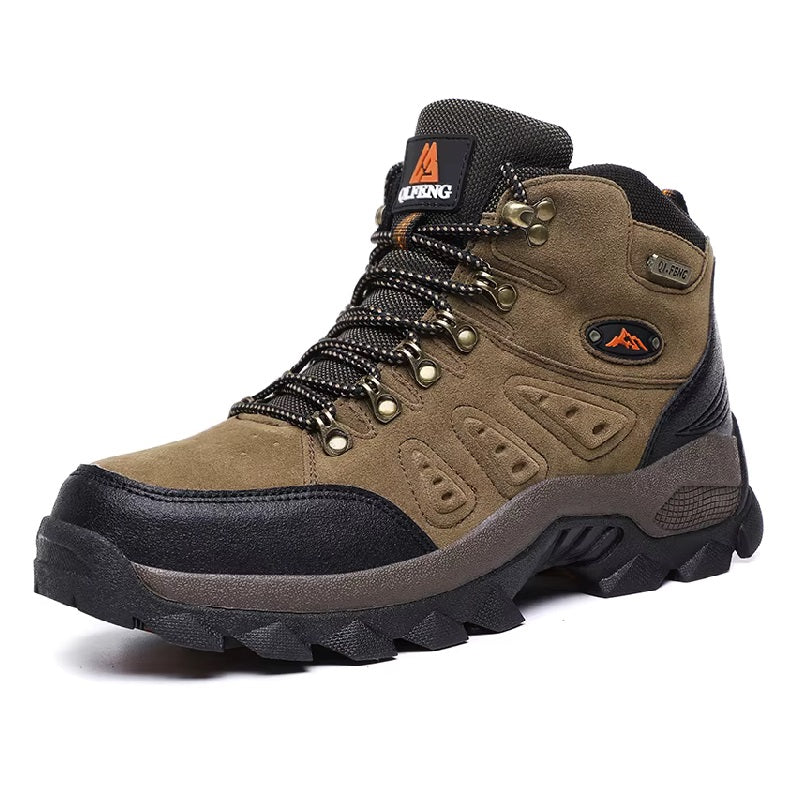Outdoor - Waterproof Leather Hiking Walking Boots Brown