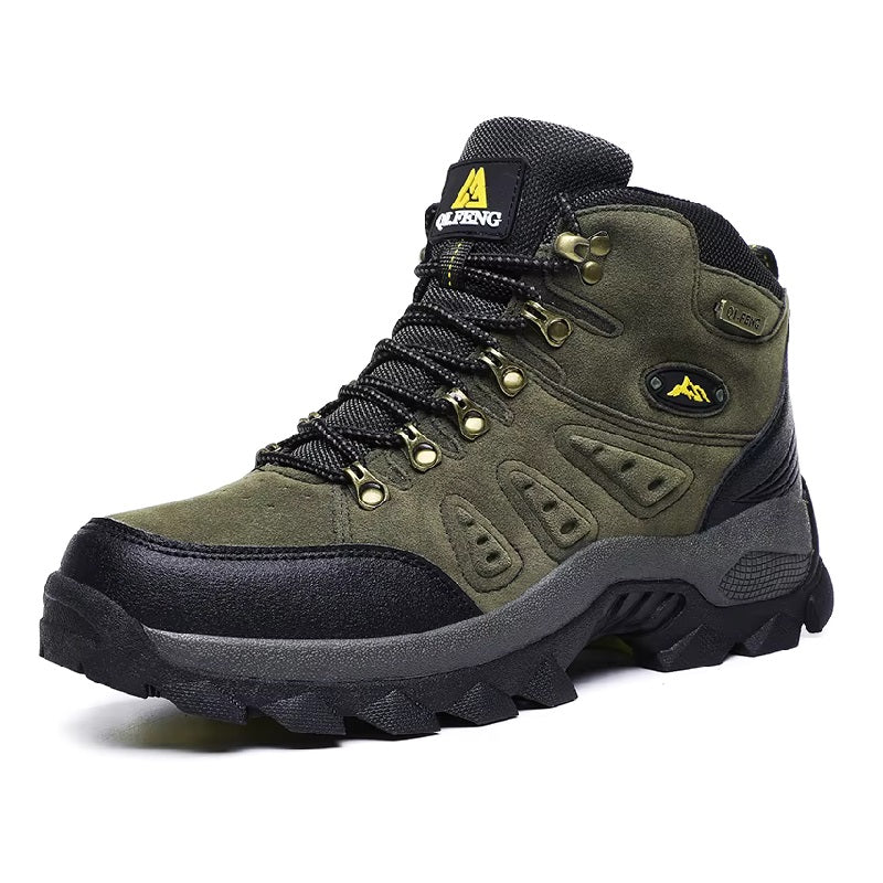 Outdoor - Waterproof Leather Hiking Walking Boots Green