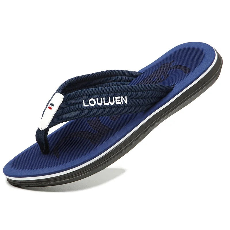 Massage Italian Flip Flops - Comfort Anti-Sweat Sandal Blue