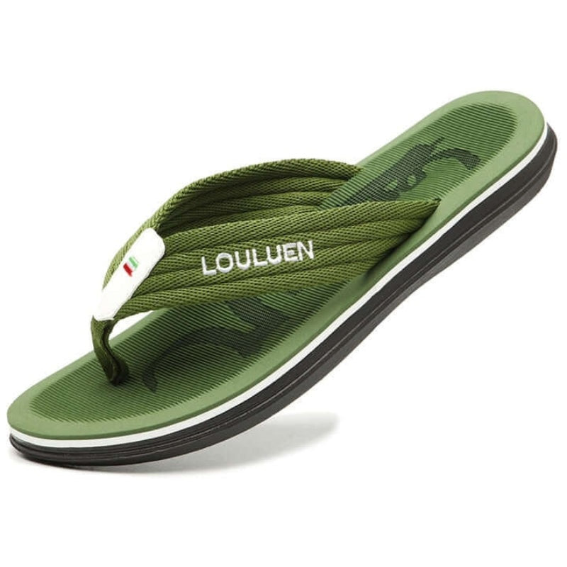 Massage Italian Flip Flops - Comfort Anti-Sweat Sandal Green