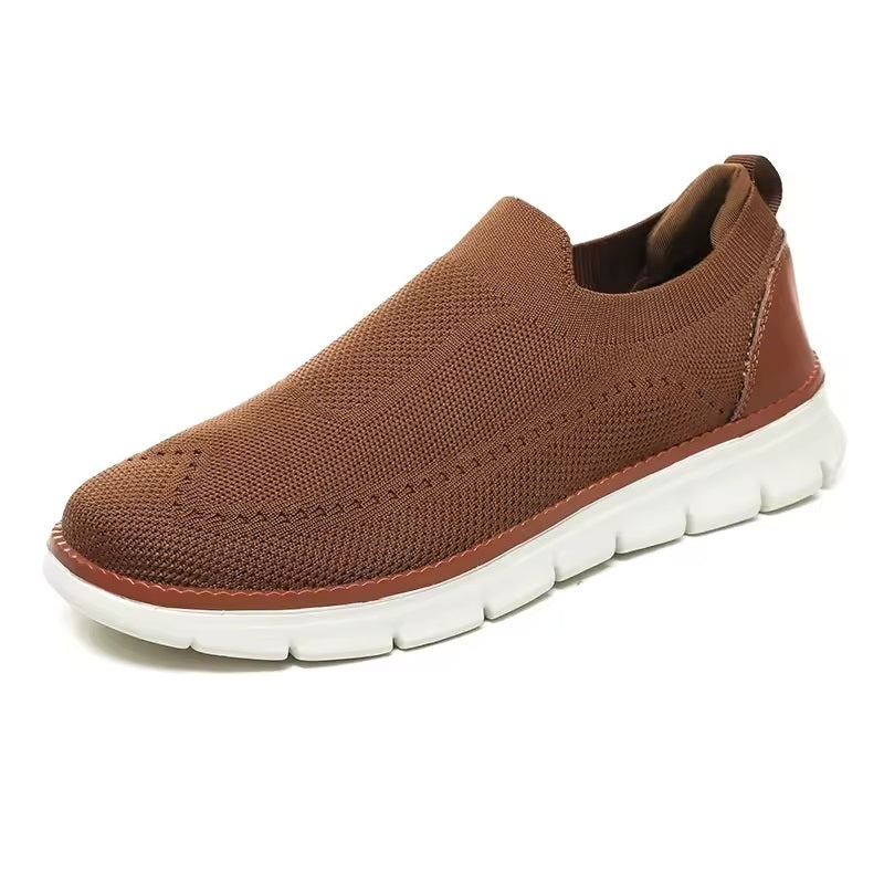 Flex Slip-on - Knit Stretch Comfort Breathable Shoes Brown